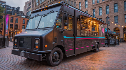 food truck in city festival ,