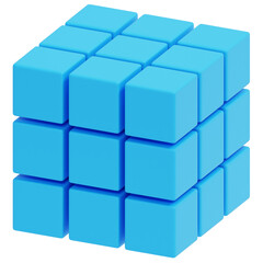 Obraz premium 3D Blue Grid Cube Icon