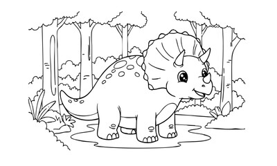 Cartoon tyrannosaurus coloring book