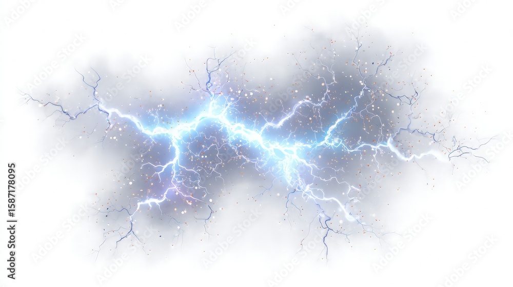 Wall mural abstract lightning effect with sparkling particles
