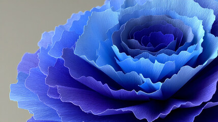A closeup of a blue and purple layered flower petal