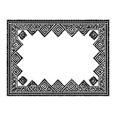 Obraz premium Isolated Sami Filled Rectangle black white on plain background
