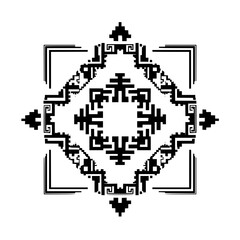 Obraz premium Isolated Aztec Filled Rectangle black white on plain background