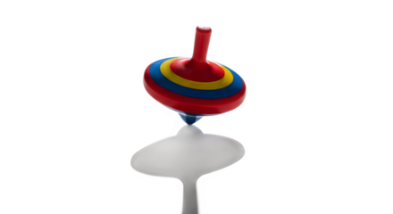 Spinning top toy on white background