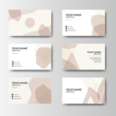 Modern business card templates with soft beige and white abstract shapes for a gentle, professional design.