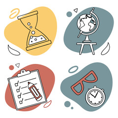 Fototapeta premium Educational icons illustration set