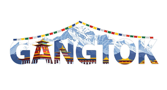 Gangtok Sikkim with India Landscape, and Travel Destination.