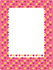 cute drawing cartoon pink frame with full of hearts. photo frame and card holder with valentine theme