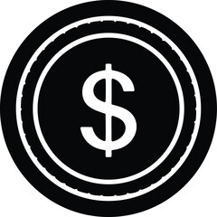 coin dollar vector icon.