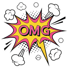 Omg comic book speech bubble illustration