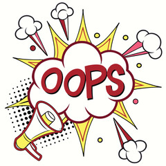 Oops speech bubble illustration