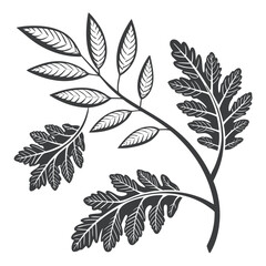 Obraz premium Ornate plant branch illustration