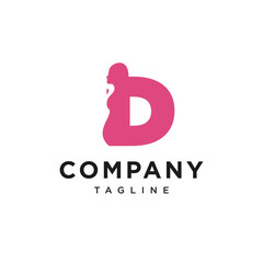 Letter D Pregnant Logo Icon Vector