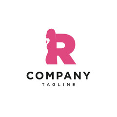 Letter R Pregnant Logo Icon Vector