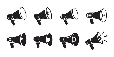 Black and White Megaphone Icons
