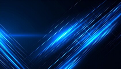 Abstract digital artwork featuring glowing blue lines and light streaks against a dark background.