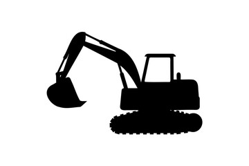 Excavator silhouette vector, Digger Silhouette