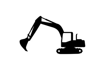 Excavator silhouette vector, Digger Silhouette