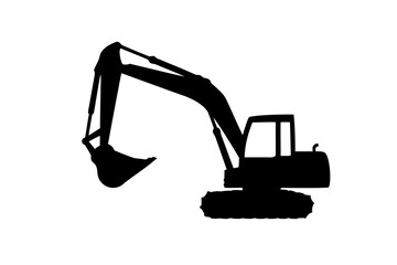 Excavator silhouette vector, Digger Silhouette