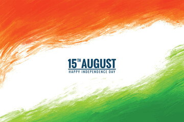 Beautiful tricolor indian flag theme watercolor texture design for independence day