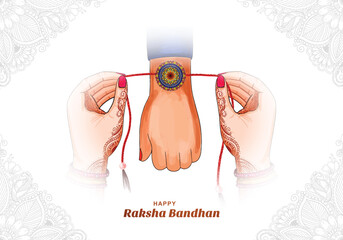 Brother and sister of raksha bandhan rakhi festival celebration card background