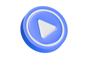 play media button icon symbol 3d rendering