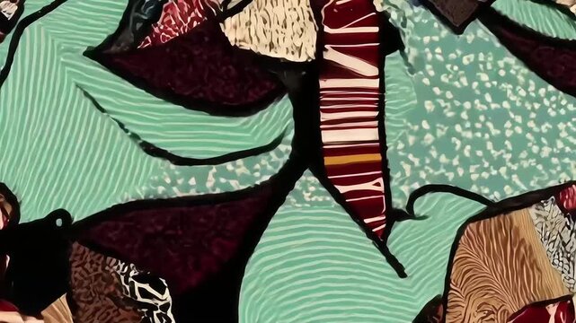 Abstract Textile Art: Dynamic Patterns Textures and Color Explosions.