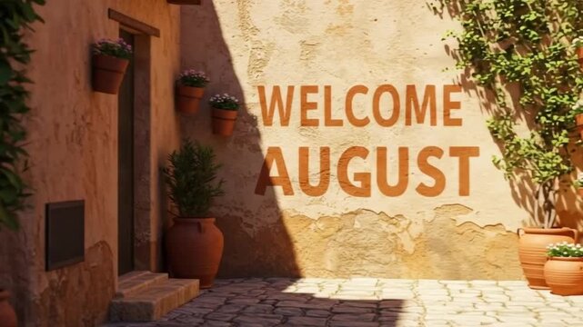Welcome August in Rustic Courtyard Setting - Powered by Adobe
