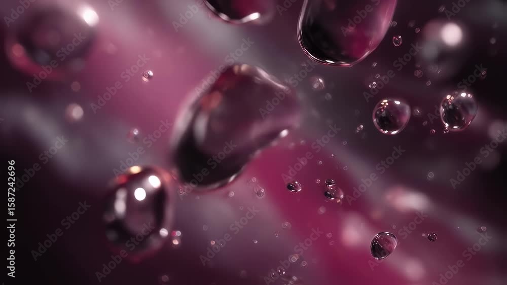 Aufkleber luminous droplets cascade down in a slowmotion effect transitioning beautifully into a glossy surfac