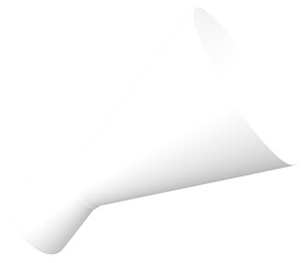 3Dイラスト_メガホン_白