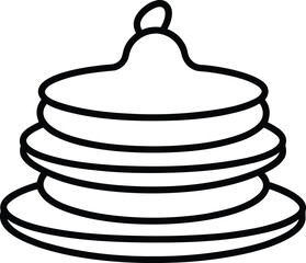 Pancake Stack with Syrup Illustration on White Background