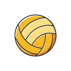Yellow and cream volleyball with dark outline sports game