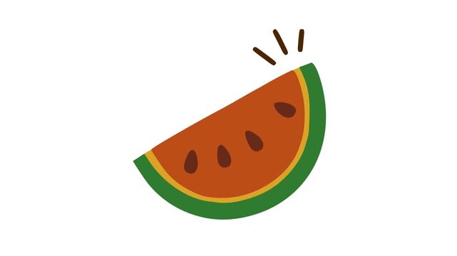 Refreshing Watermelon Slice Summer Fruit Animation Video