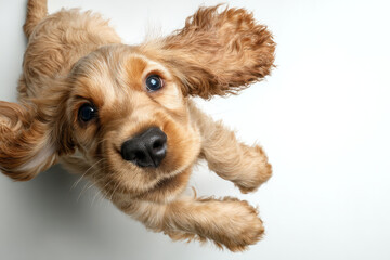 Fototapeta premium Playful puppy with floppy ears and bright eyes, full of energy and joy