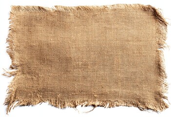 Frayed piece of natural-colored burlap