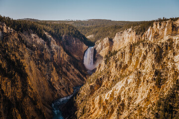 Lower waterfalls Yellowstone during Fall