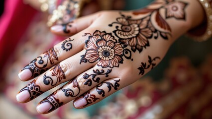 Intricate patterns traditional body art, festive design, cultural adornment, temporary tattoo, natural dye, ceremonial beauty.
