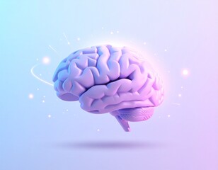 Lavender Blue Digital Brain, a dreamy concept for tech, learning, and creativity