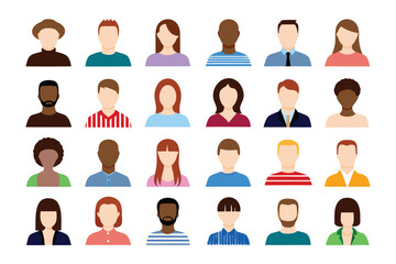 Diverse Portraits: A visual collection showcasing the range of identities, cultures, and individuality within the modern world. This illustration beautifully represents the people.