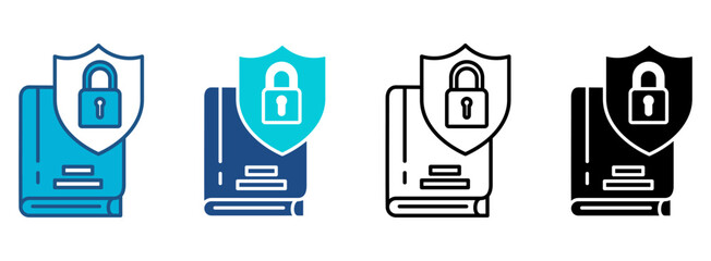 Privacy Law Icon Set With Multiple Styles. Vector Illustration