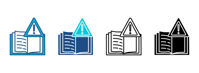 Regulations Book Icon Set With Multiple Styles. Vector Illustration