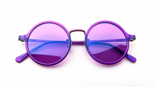 purple sunglasses isolated on white background stylish sun glasses on white background  - Powered by Adobe
