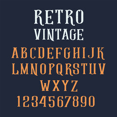 Retro Vintage Alphabet Design. This font is a Western-style font.