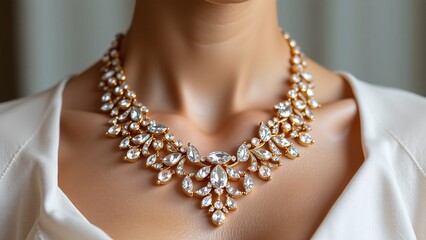 Elegant adornment sparkling jewelry, statement piece, luxurious accessory, intricate design, glamorous accent, timeless beauty.