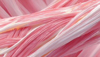 Abstract close-up view of pink and white muscle fibers