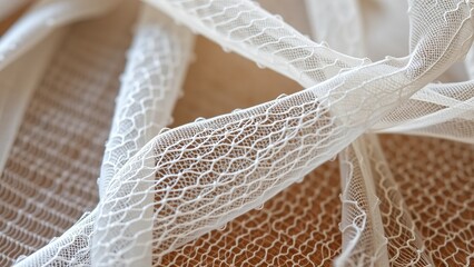 Transparent weave airy texture, delicate mesh, ethereal material, lightweight pattern, subtle design, versatile base.