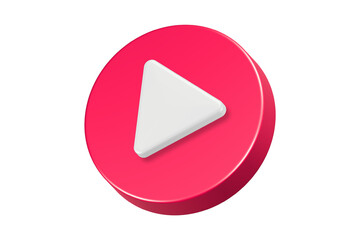 play media button icon symbol 3d rendering