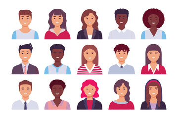 Diverse Expressions: A captivating array of stylized illustrations, showcasing a spectrum of individuals from diverse backgrounds. capturing a tapestry of vibrant personalities