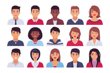 Diverse Faces Illustration: A vibrant illustration presents a collection of faces, representing a diverse spectrum of people, each with unique characteristics and expressions.