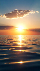 Obraz premium 해변의 일출, 황금빛 해넘이, 바다 노을, 자연 풍경
